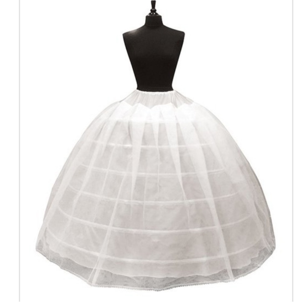 Crinoline/Petticoat, 6 wire rings skirt w/pull string belt & 2 layers of tulle.